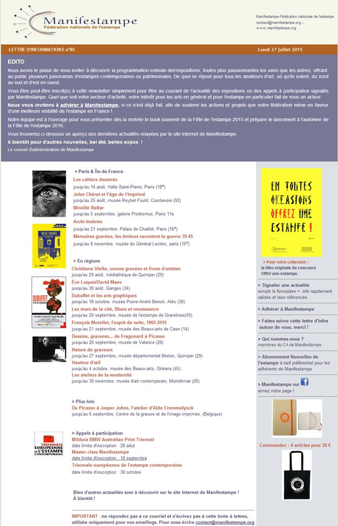 newsletter Manifestampe