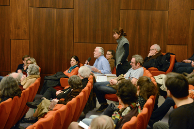 Le public pendant la table-ronde Manifestampe 2014 à l'auditorium de l'INHA